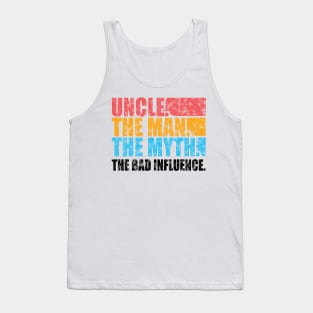 'Uncle Man Myth Bad Influence' Hilarous Uncle Gift Shirt Tank Top